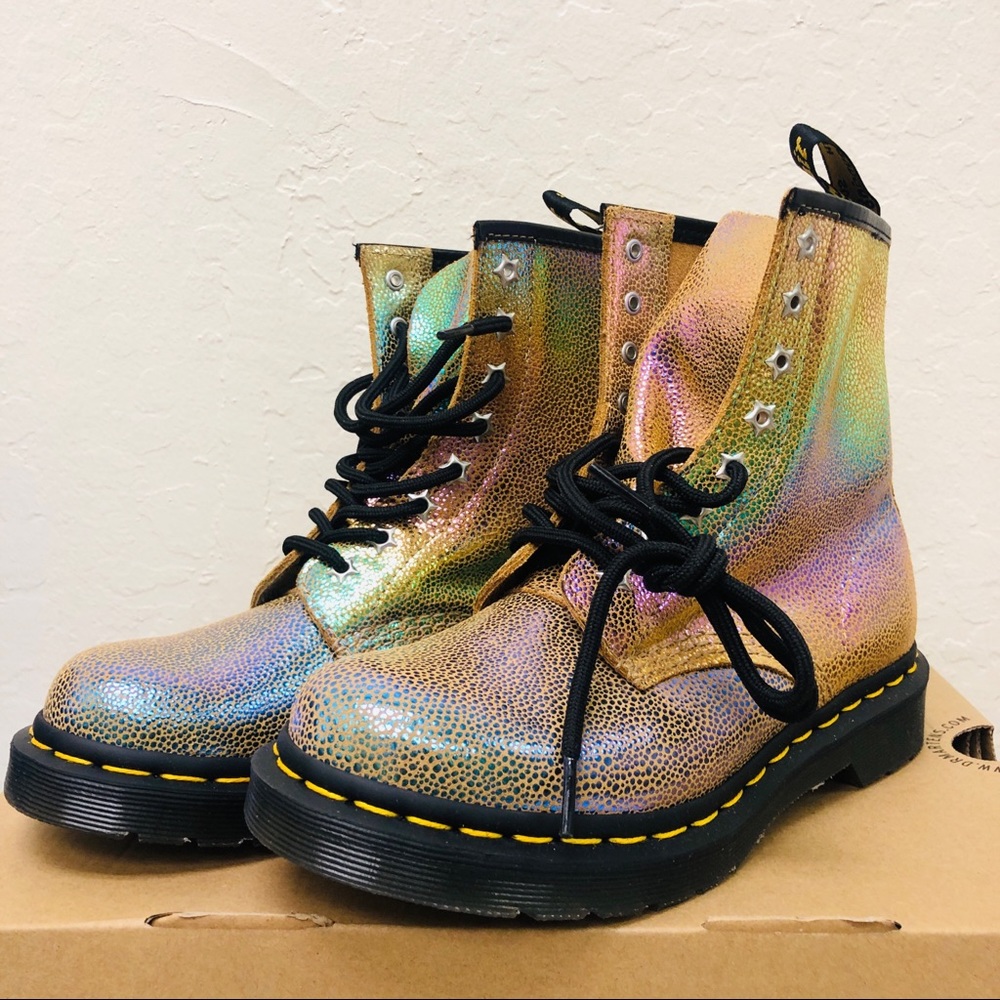 Dr. Martens 1460 Sand Rainbow Ray Lace up Boots